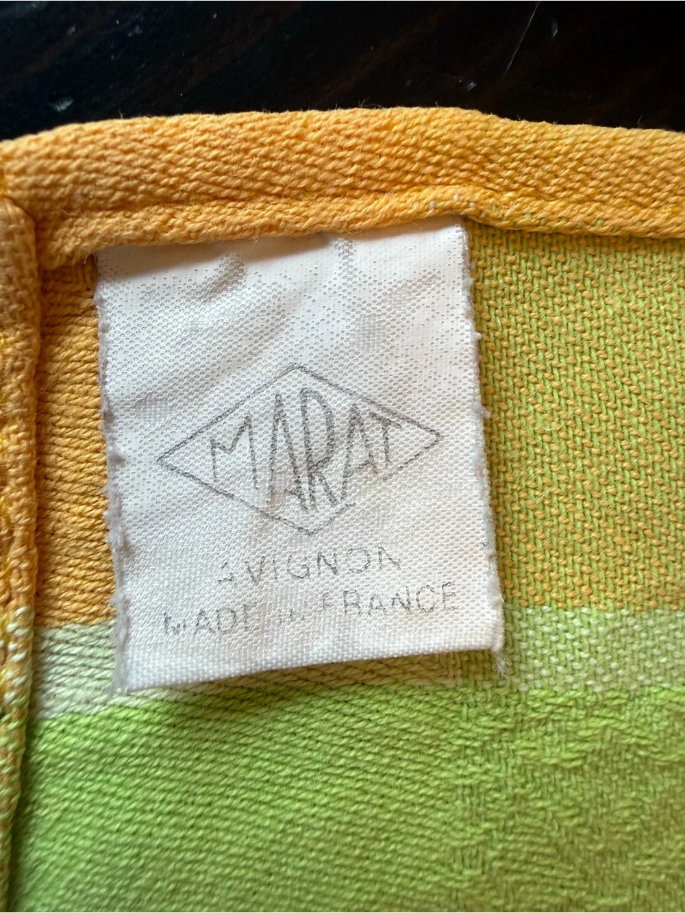 French yellow/blue/green napkins 100% cotton made in France set of 4